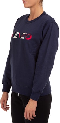 (Women) KENZO Navy Logo Crewneck Long Sleeve Sweatshirt FA62SW8204MO-76 Details for (Women) KENZO Navy Logo Crewneck Long Sleeve Sweatshirt FA62SW8204MO-76