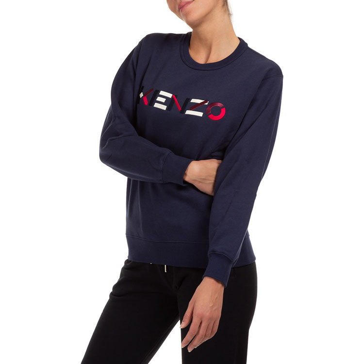 Sizing (Women) KENZO Navy Logo Crewneck Long Sleeve Sweatshirt FA62SW8204MO-76