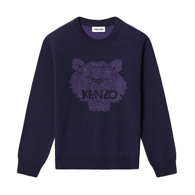 (Women) KENZO Navy Tiger Embroidered Pullover Sweatshirt SS21 FB52PU5843XA-76