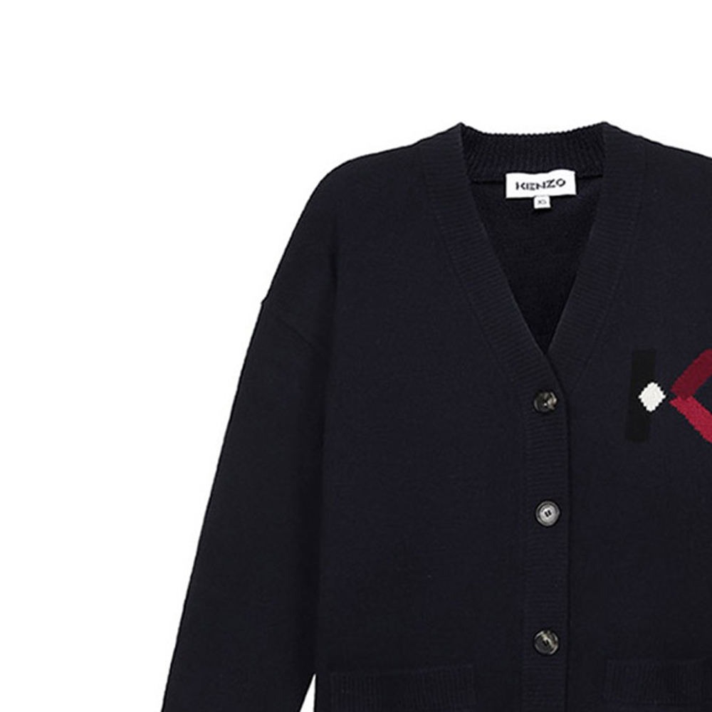 Details for (W) KENZO Kardigan Bulu Domba Navy dengan Logo FA62CA5353LD-76