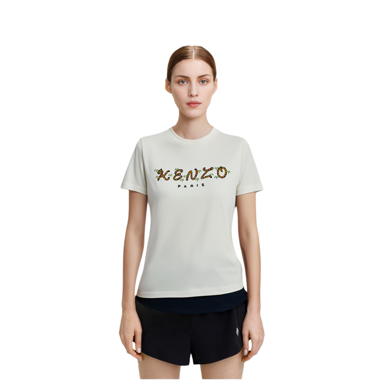 (Women) KENZO Nigo Drop2 Tiger Tail Letter Print Regular T-Shirt Women White FC52TS007CSL-02-L 圖 4