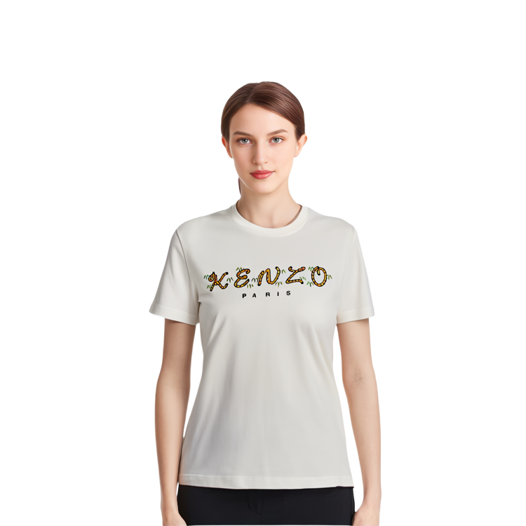 (Women) KENZO Nigo Drop2 Tiger Tail Letter Print Regular T-Shirt Women White FC52TS007CSL-02-L 圖 5