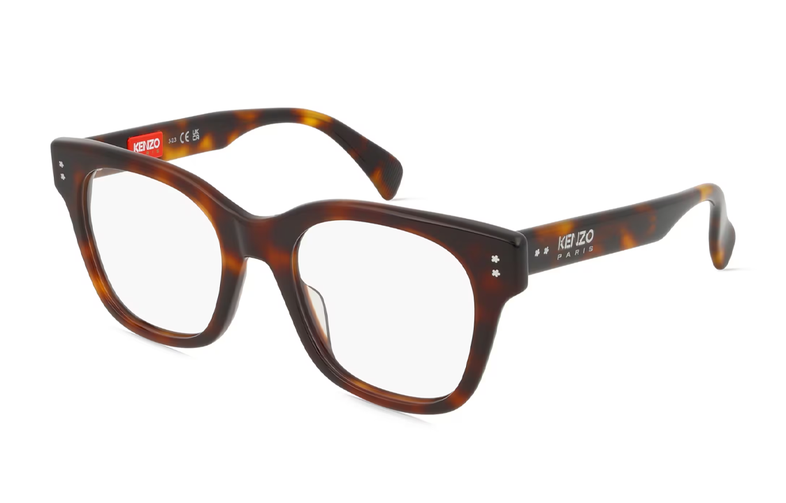 Order (Women) KENZO Optical Glasses with Logo - Blue Light Blocking Tortoiseshell Frame for Women. KZ50187I053