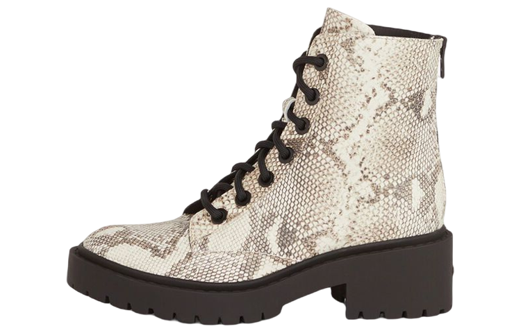 (W) Kenzo Pike Lace-Up Leather Ankle Boots 'Beige'