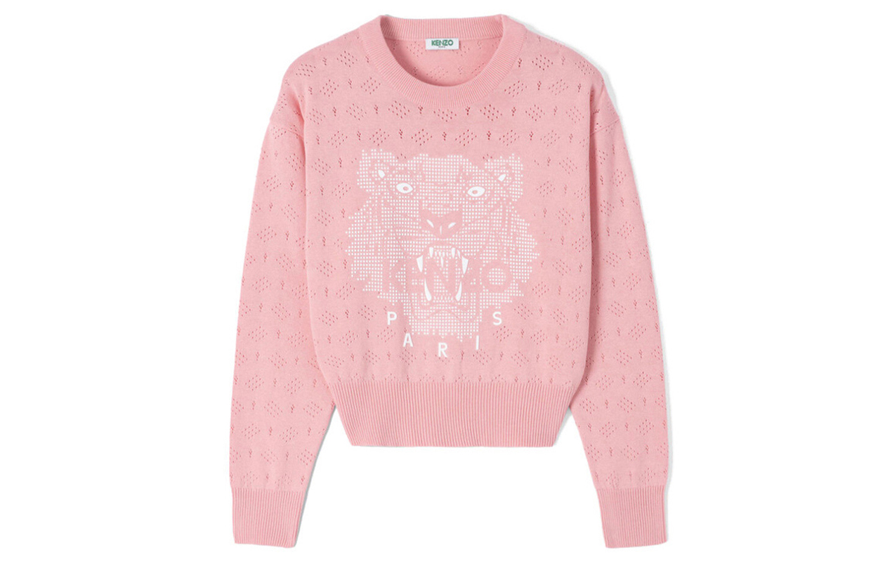 (Women) KENZO Pink Crew Neck Long Sleeve Knit Sweater FA52PU5003XB-32