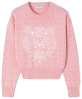 (Women) KENZO Pink Crew Neck Long Sleeve Knit Sweater FA52PU5003XB-32 (Women) KENZO Pink Crew Neck Long Sleeve Knit Sweater FA52PU5003XB-32