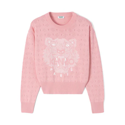 (Women) KENZO Pink Crew Neck Long Sleeve Knit Sweater FA52PU5003XB-32