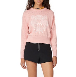 (W) ケンゾー ピンク クルーネック 長袖 ニット セーター FA52PU5003XB-32 Shop (W) ケンゾー ピンク クルーネック 長袖 ニット セーター FA52PU5003XB-32