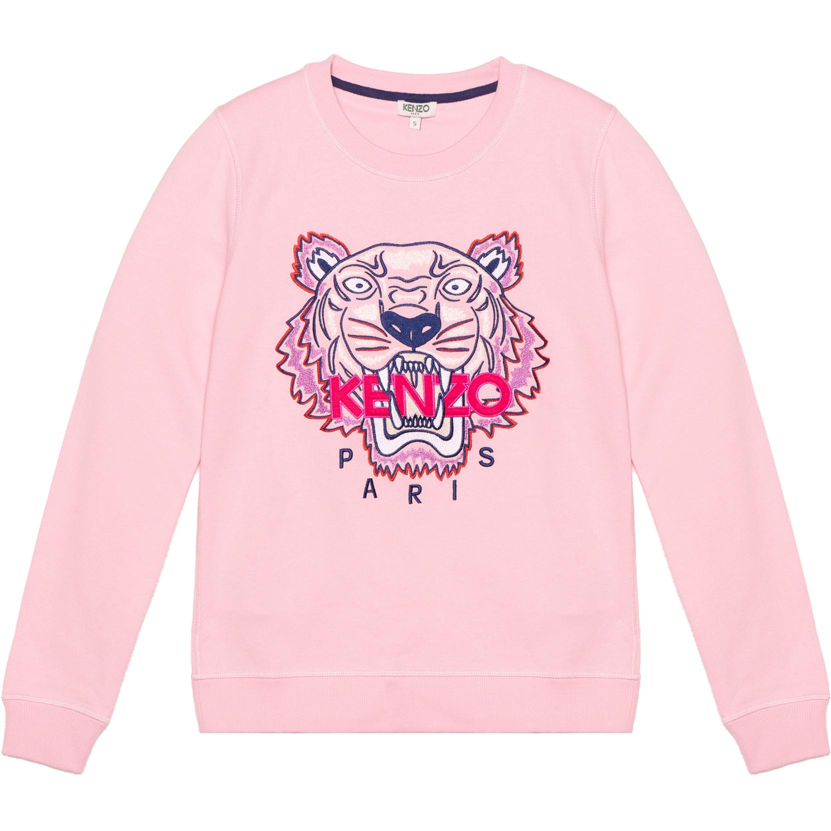 (Women) KENZO Pink Sweatshirt with Embroidered Tiger Head Logo F952SW7054XA-33