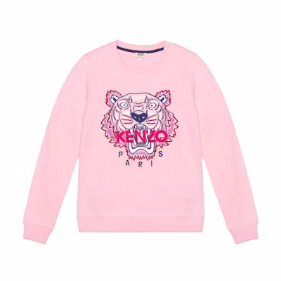 (Women) KENZO Pink Sweatshirt with Embroidered Tiger Head Logo F952SW7054XA-33