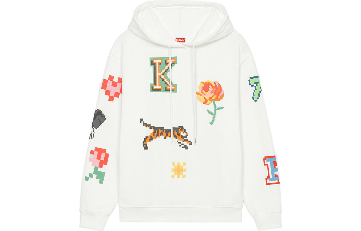 (Women) KENZO Pixel Tiger Logo Hoodie White  Pixel Collection. FD52SW0144MC-02 圖 2