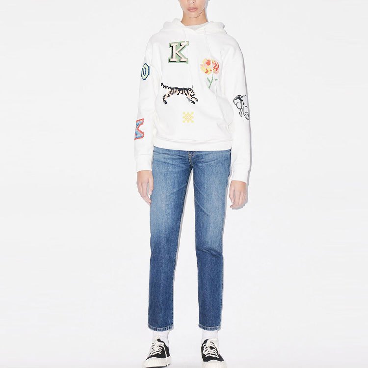 (Women) KENZO Pixel Tiger Logo Hoodie White  Pixel Collection. FD52SW0144MC-02 圖 4