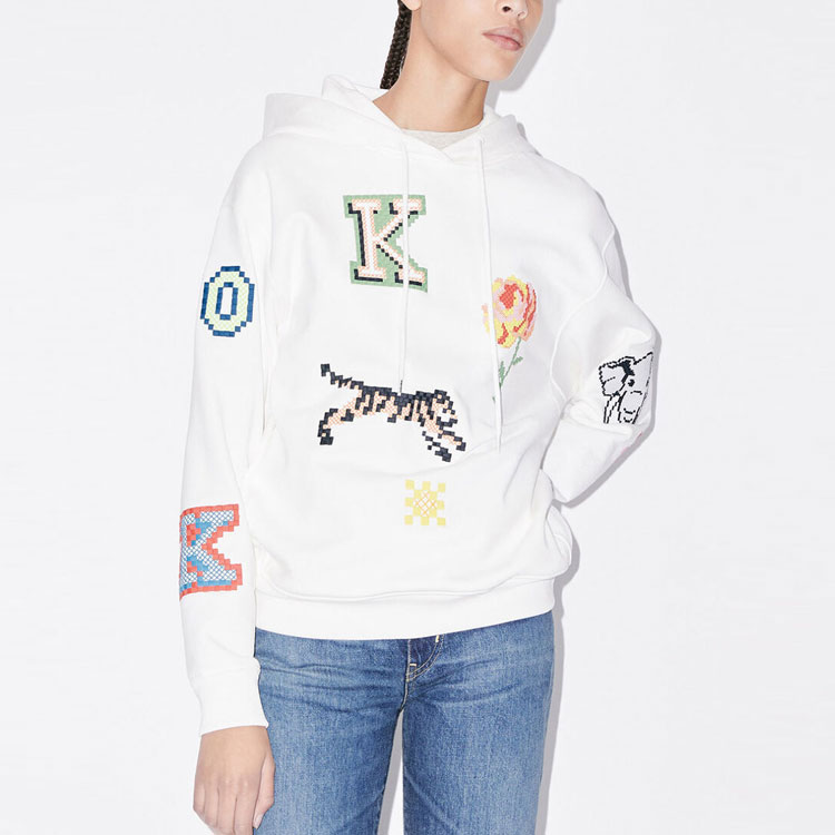 (Women) KENZO Pixel Tiger Logo Hoodie White  Pixel Collection. FD52SW0144MC-02 圖 5