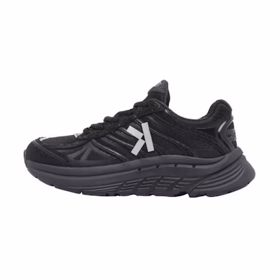 (W) Kenzo Polyester Round-Toe Lace-Up Low-Top 'Black'