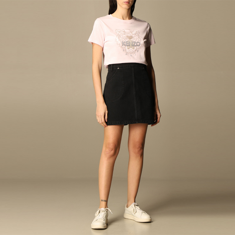 Shop (Women) KENZO Printed Tiger Head SS21 T-Shirt Pink FB52TS8464YB-34