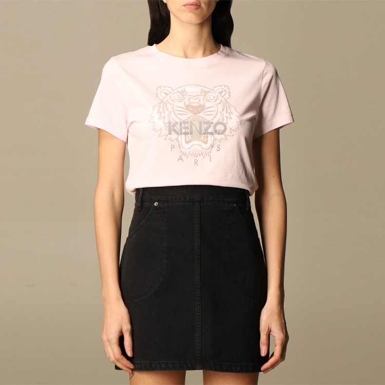 Purchase (Women) KENZO Printed Tiger Head SS21 T-Shirt Pink FB52TS8464YB-34