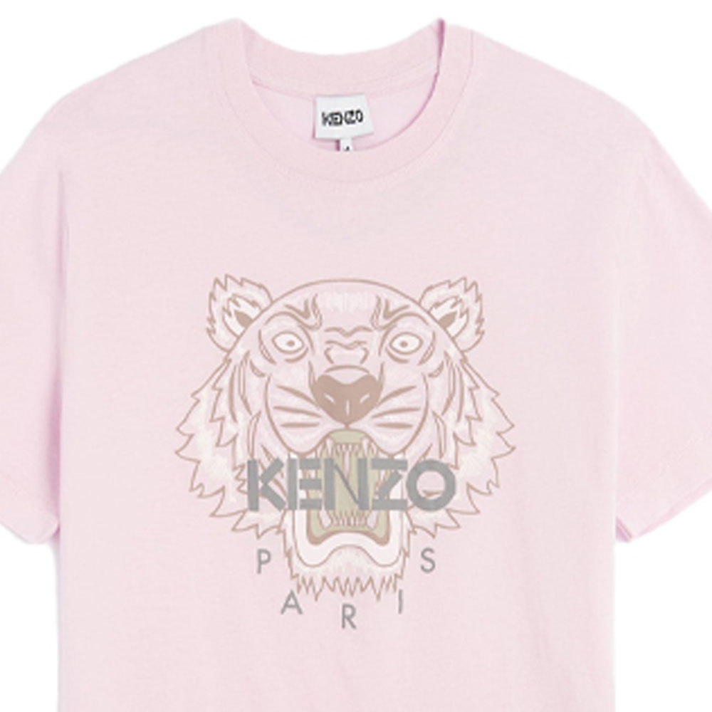 Sizing (Women) KENZO Printed Tiger Head SS21 T-Shirt Pink FB52TS8464YB-34
