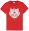 Order (W) KENZO Camiseta Roja de Algodón con Estampado de Logo de Tigre FA5-2TS7214W5-21