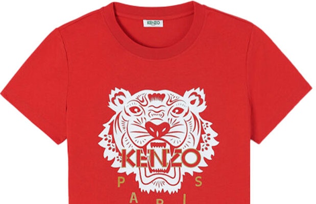 (W) KENZO Camiseta Roja de Algodón con Estampado de Logo de Tigre FA5-2TS7214W5-21 Sizing (W) KENZO Camiseta Roja de Algodón con Estampado de Logo de Tigre FA5-2TS7214W5-21