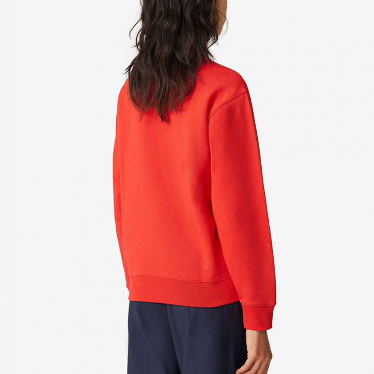 Shop (Women) KENZO Red Crewneck Pullover Sweatshirt with Tiger Logo FB52SW8244MN-21