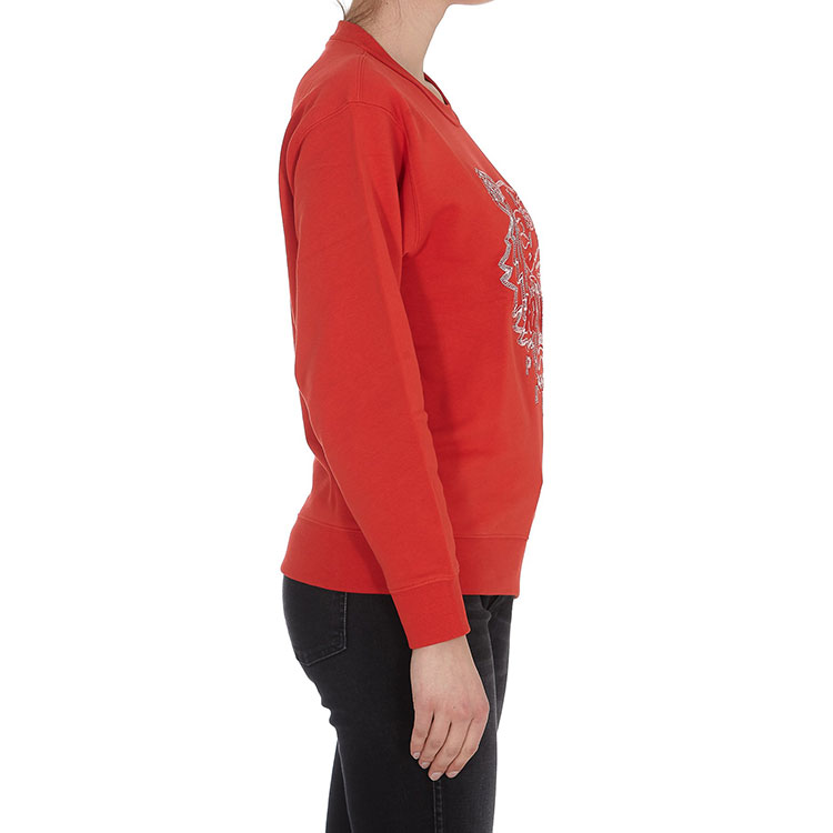 Cheap (Women) KENZO Red Crewneck Pullover Sweatshirt with Tiger Logo FB52SW8244MN-21