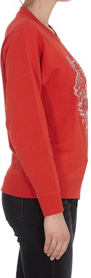 (Women) KENZO Red Crewneck Pullover Sweatshirt with Tiger Logo FB52SW8244MN-21 Cheap (Women) KENZO Red Crewneck Pullover Sweatshirt with Tiger Logo FB52SW8244MN-21