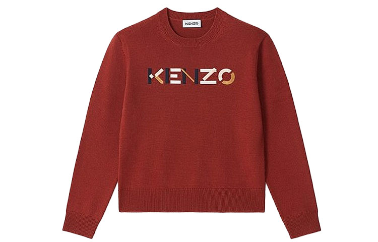 (Women) KENZO Red Embroidered Logo Wool Sweater FA62PU5413LA-35