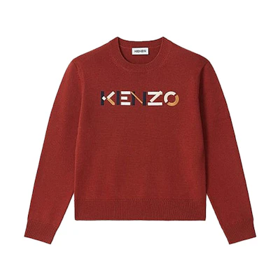 (Women) KENZO Red Embroidered Logo Wool Sweater FA62PU5413LA-35