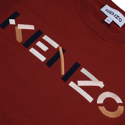 (W) KENZO レッド 刺繍ロゴ ウールセーター FA62PU5413LA-35 Cheap (W) KENZO レッド 刺繍ロゴ ウールセーター FA62PU5413LA-35