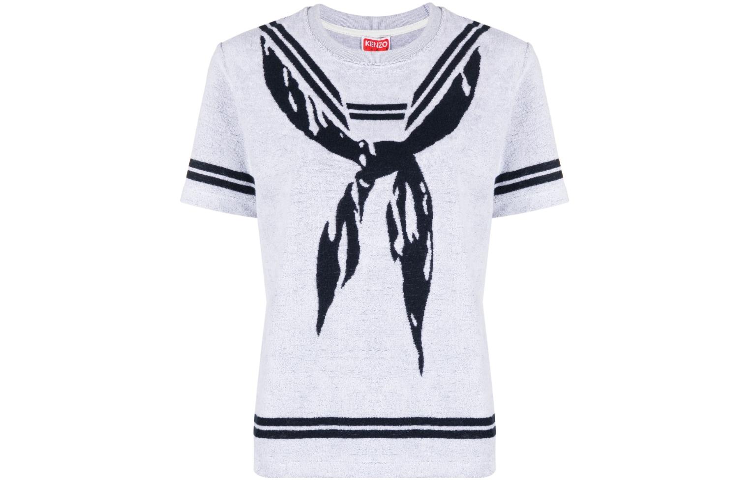 (Women) KENZO Sailor Collar Graphic Crewneck T-Shirt Grey (). FD52TS0384JE-02 圖 2