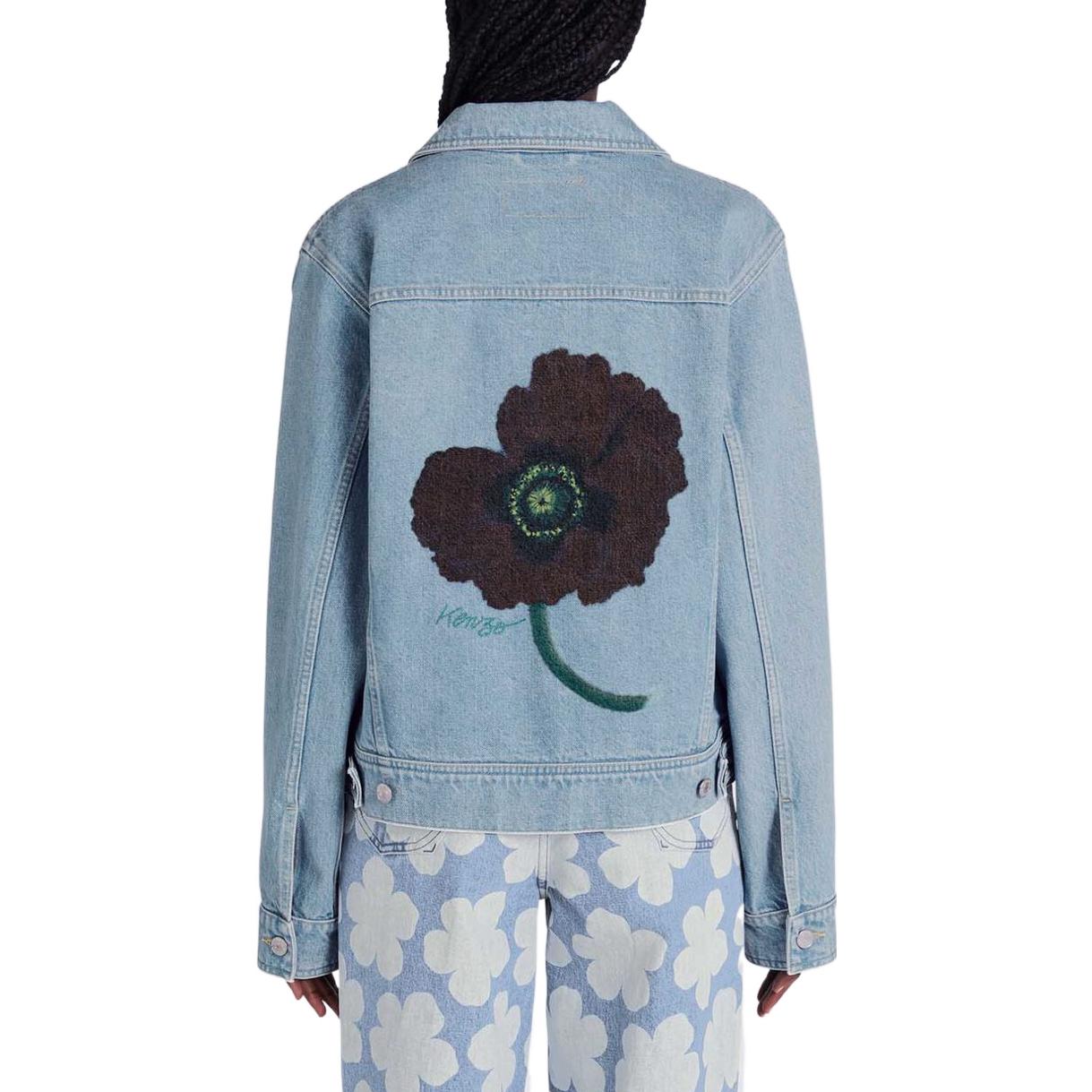 Sizing (Women) KENZO September Capsule Poppy Denim Jacket for Women - Blue Floral Print FC62DV2359GI-64