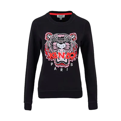 (Women) KENZO Solid Color Casual Logo Pullover Sweatshirt Black. F962SW7054XA-99B