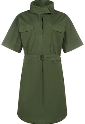 (W) KENZO SS21 Gaun A-Line Lengan Pendek Leher Tinggi Hijau Army FB52RO0311LA-51 Order (W) KENZO SS21 Gaun A-Line Lengan Pendek Leher Tinggi Hijau Army FB52RO0311LA-51