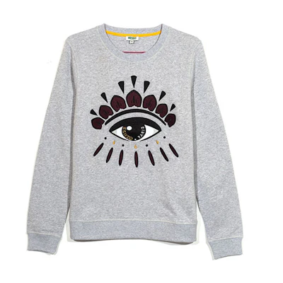 (Women) KENZO SS21 Big Eye Graphic Crewneck Sweatshirt Light Grey PF662SW7104XJ-93