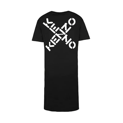 (Women) KENZO SS21 Black Alphabet Print Short Sleeve Dress FA62RO7684SJ-99
