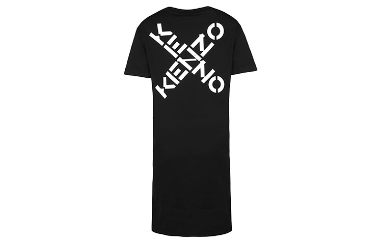 Order (W) KENZO 春夏21 黑色字母印花短袖连衣裙 FA62RO7684SJ-99