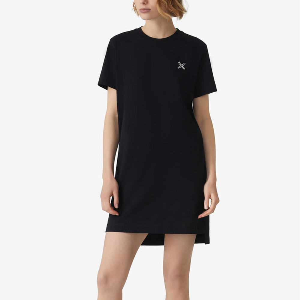 Purchase (W) KENZO 春夏21 黑色字母印花短袖连衣裙 FA62RO7684SJ-99