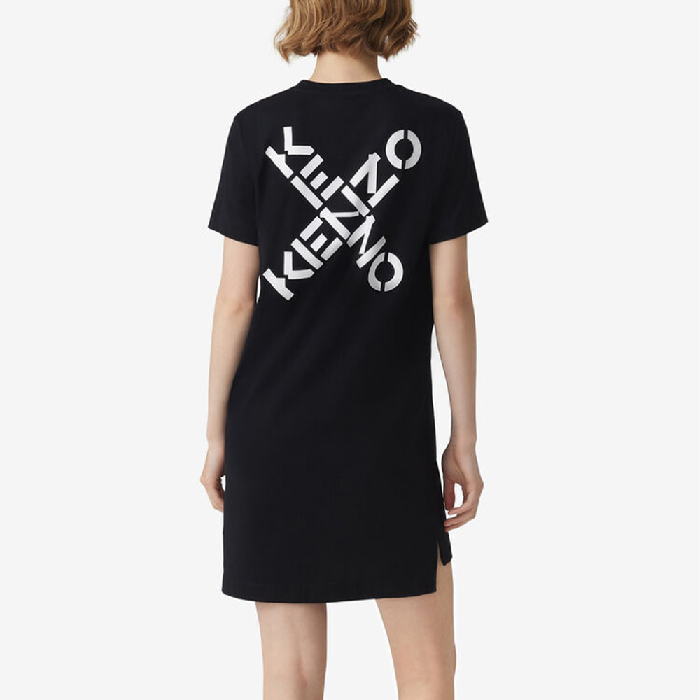 Details for (W) KENZO 春夏21 黑色字母印花短袖连衣裙 FA62RO7684SJ-99