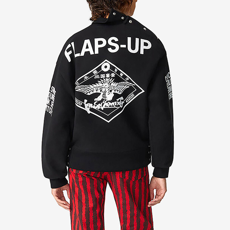 Purchase (W) KENZO SS21黑色豹纹设计棉质卫衣。 FB52SW6244MH-99