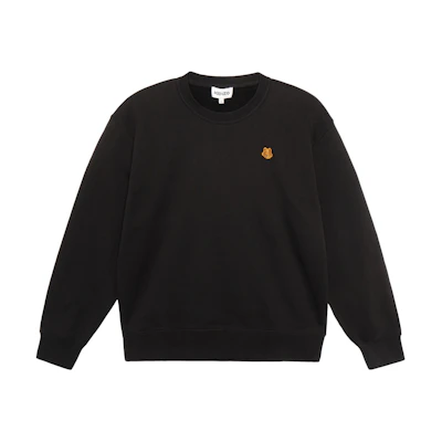 (Women) Kenzo SS21 Black Crewneck Sweatshirt with Embroidered Tiger Logo FB52SW8204ML-99