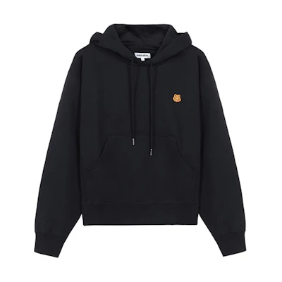 (Women) KENZO SS21 Black Loose Fit Hoodie with Tiger Embroidery. FB52SW7774ML-99