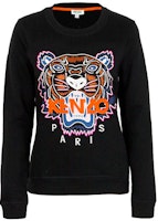 (Women) KENZO SS21 Black Pullover Sweatshirt with Logo Tiger Head Design. F762SW7054XP-99 (Women) KENZO SS21 Black Pullover Sweatshirt with Logo Tiger Head Design. F762SW7054XP-99