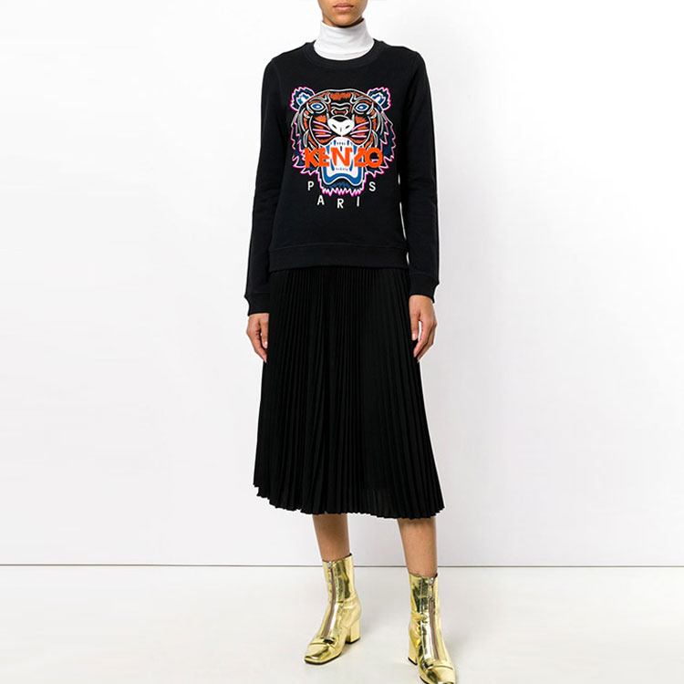 Shop (W) KENZO SS21 黑色虎頭標誌設計長袖衛衣 F762SW7054XP-99