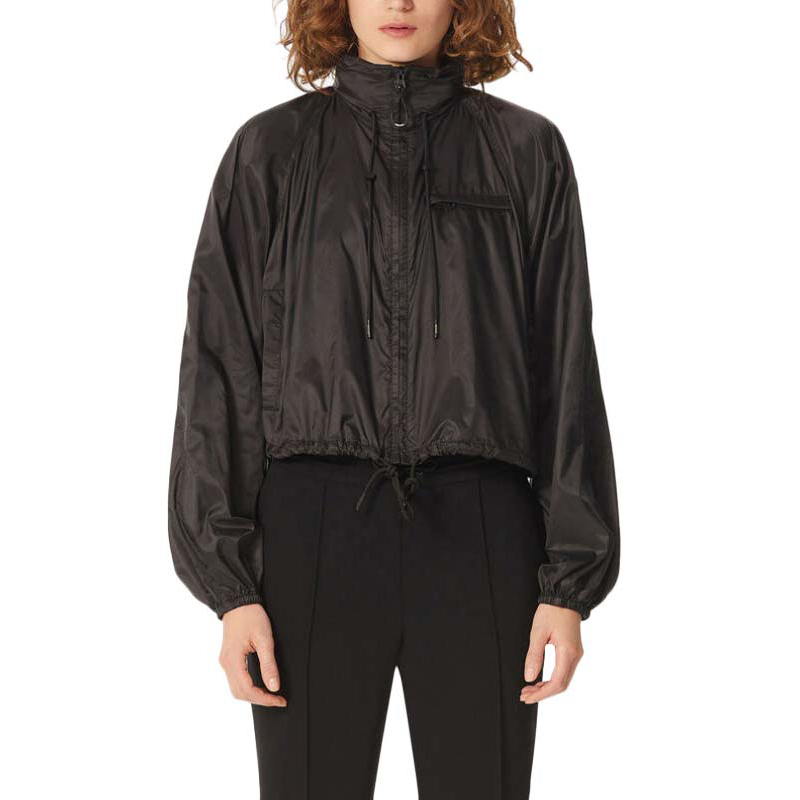 Shop (Women) KENZO SS21 Black Short Jacket with Stand Collar. FA52BL101566-99