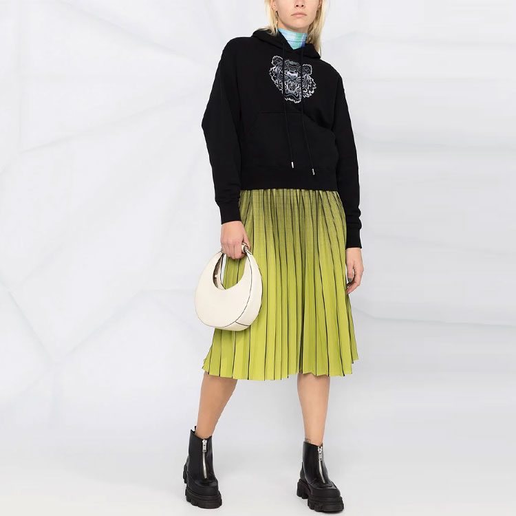 Purchase (W) KENZO SS21 黑色虎頭刺繡長袖連帽衫。 FB52SW7824XG-99