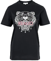 (Women) KENZO SS21 Black Tiger Embroidered Short Sleeve T-Shirt 2TS9124YE-99 (Women) KENZO SS21 Black Tiger Embroidered Short Sleeve T-Shirt 2TS9124YE-99