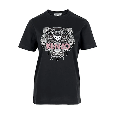 (Women) KENZO SS21 Black Tiger Embroidered Short Sleeve T-Shirt 2TS9124YE-99