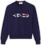 Buy (W) KENZO SS21 藍色刺繡Logo針織圓領長袖衫 FB52PU5413LA-76