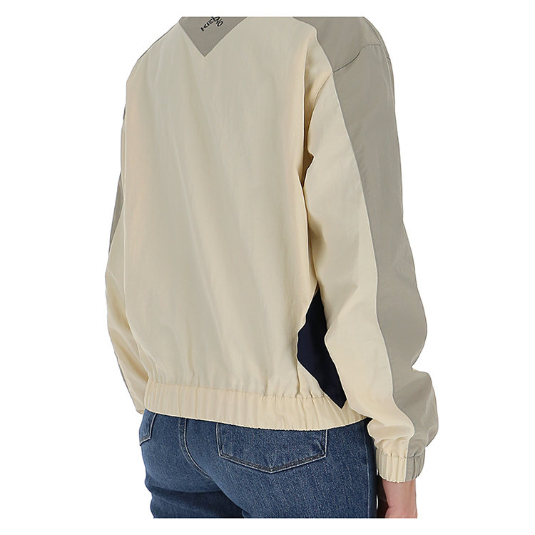 Shop (Women) KENZO SS21 Color-Block Zip-Up Jacket with Stand Collar FB52BL1299CO-03