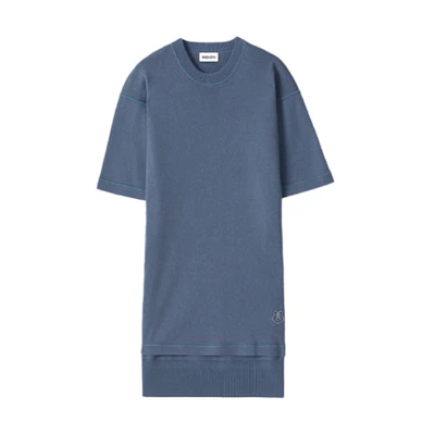 (Women) KENZO SS21 Dark Blue Embroidered Tiger Head Knit Short Sleeve Dress FB52RO5543AB-67